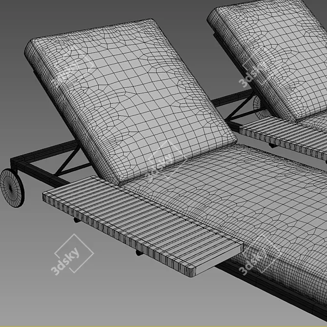 Grid Lounger: Sleek Outdoor Comfort 3D model image 3