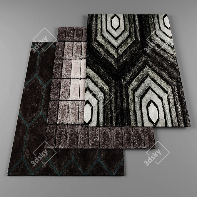 Elegant Textured Carpet Collection 3D model image 1