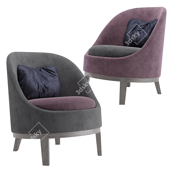 Elegant Belle Armchair: Luxurious Comfort 3D model image 1