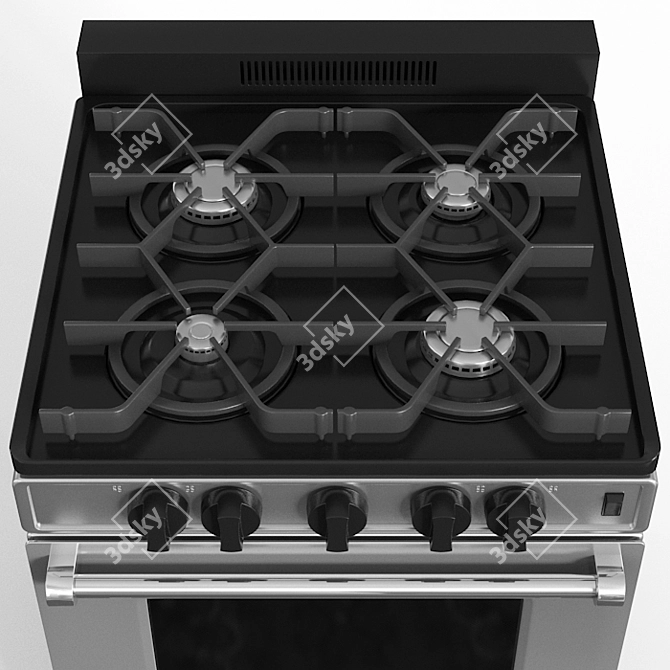 Whirlpool 5 Knob Gas Range 3D model image 3