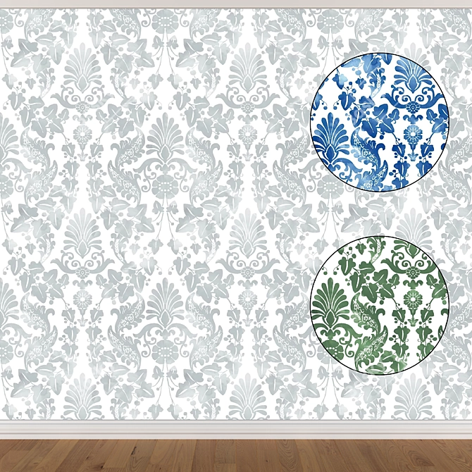 Seamless Wallpaper Set - 3 Colors 3D model image 1