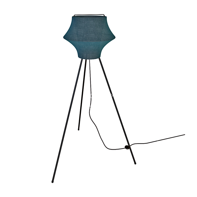 Stylish Turquoise Floor Lamp 3D model image 2