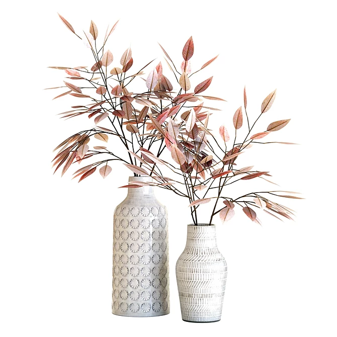 Elegant Lati and Taline Vases 3D model image 1