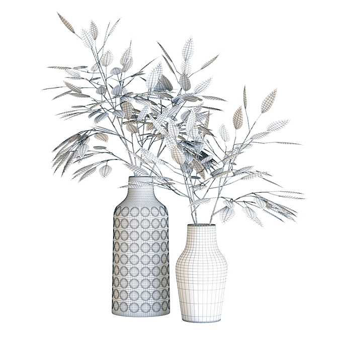 Elegant Lati and Taline Vases 3D model image 2