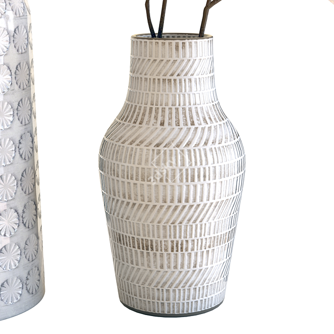 Elegant Lati and Taline Vases 3D model image 4