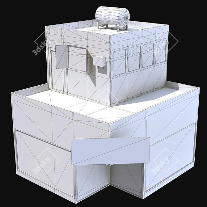 High Detail PBR Building 3D model image 5