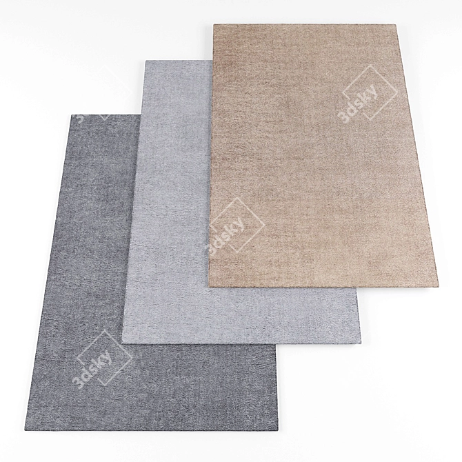 Designer Collection: 6 Texture Rugs 3D model image 1