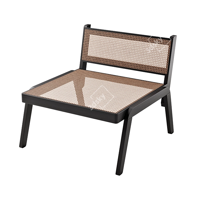 H&M Rattan Low Chair | Stylish & Sustainable 3D model image 1