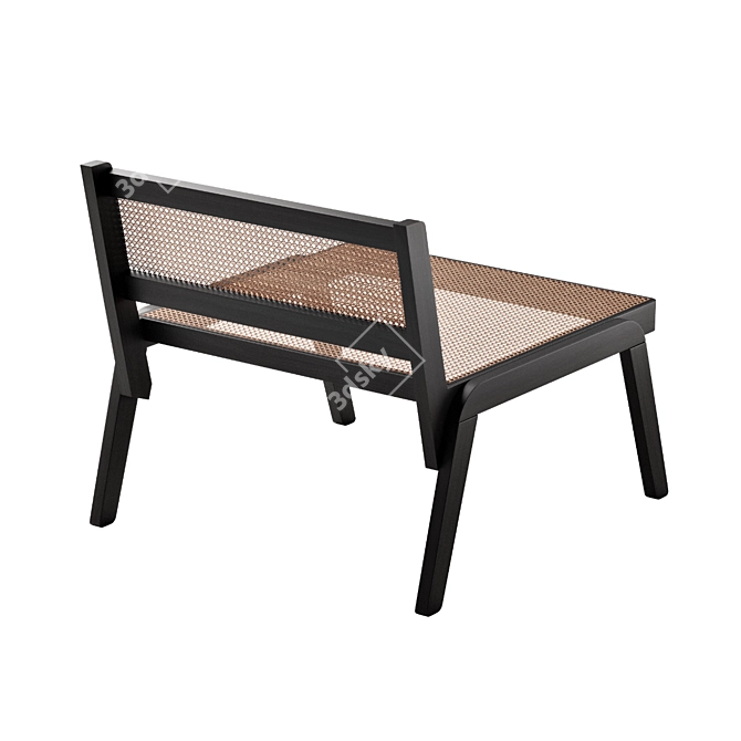 H&M Rattan Low Chair | Stylish & Sustainable 3D model image 3