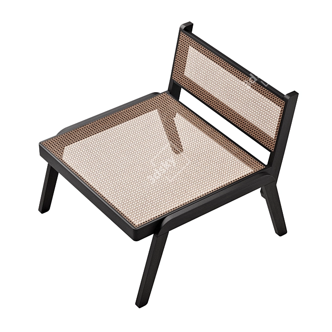 H&M Rattan Low Chair | Stylish & Sustainable 3D model image 4