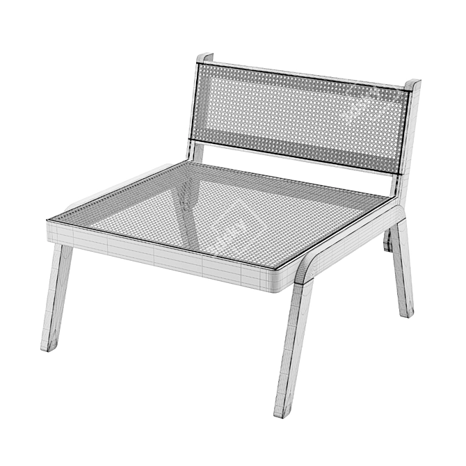 H&M Rattan Low Chair | Stylish & Sustainable 3D model image 5