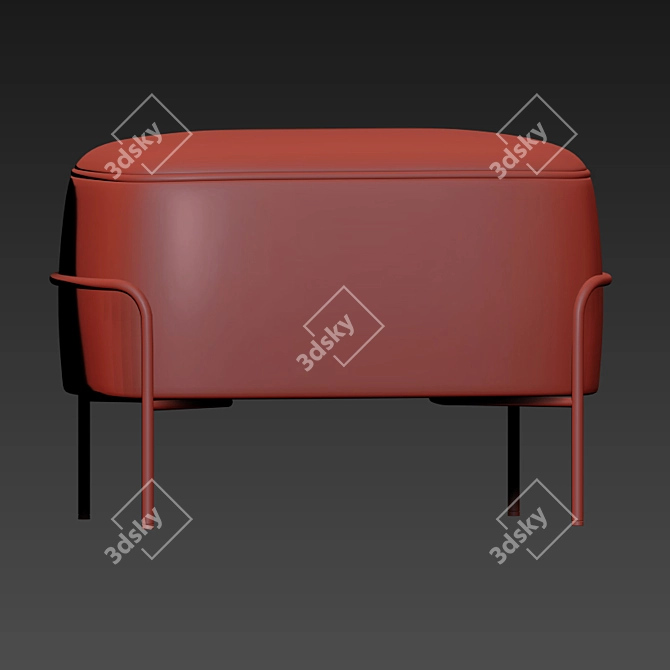 Elegant Hubsch Pouf: Versatile and Stylish 3D model image 4
