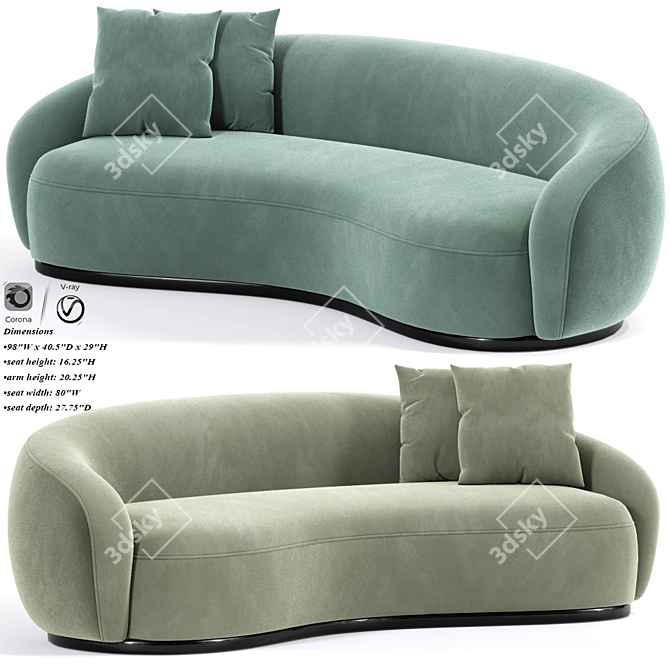 Elegant Siena Sofa: Versatile and Stylish 3D model image 1