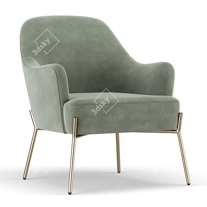 Elegant Erastus Armchair: Comfort in Style 3D model image 3