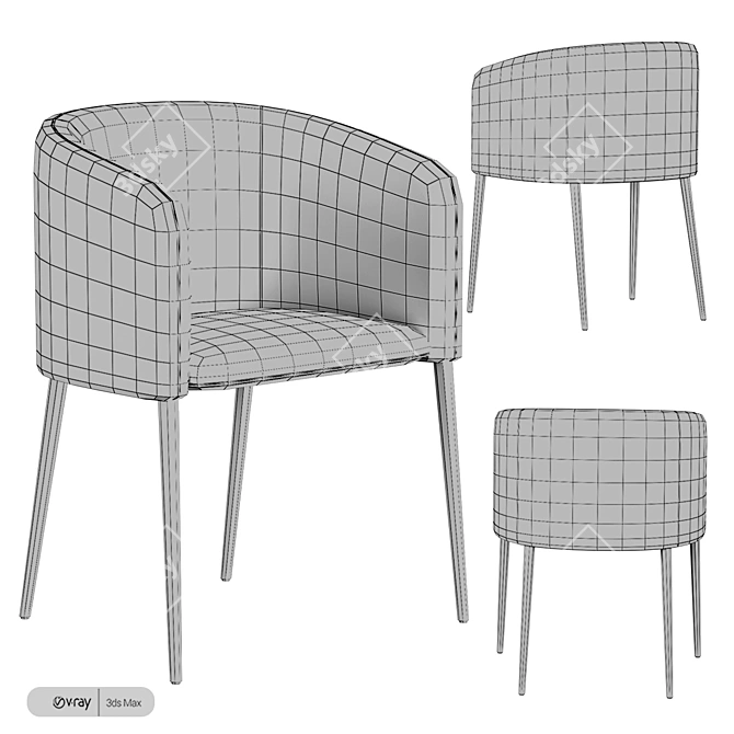 Candy Zamagna: Stylish and Comfortable Chair 3D model image 3