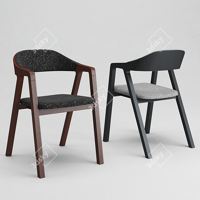 Layer: The Perfect Fusion of Wood and Upholstery 3D model image 2