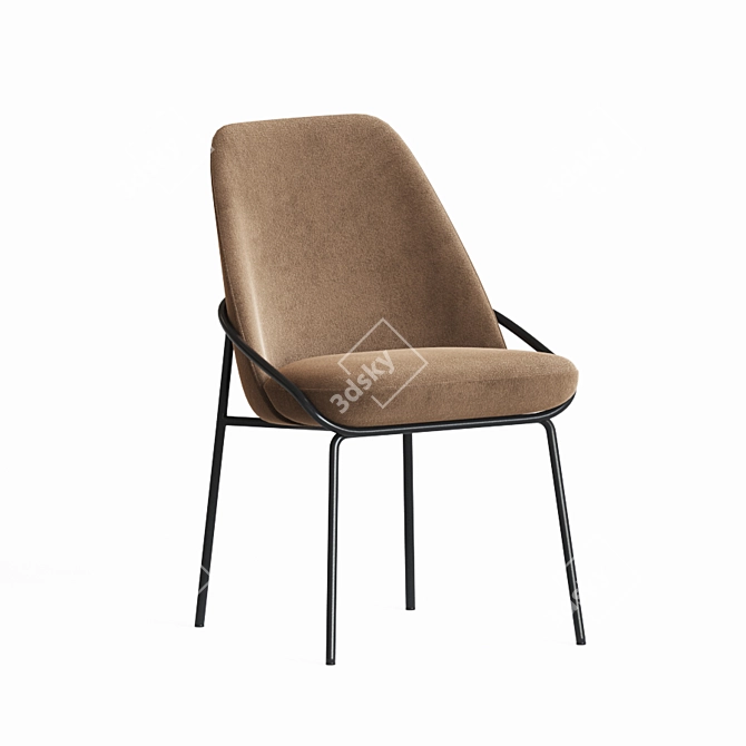 Elegant Jackie Velvet Dining Chair 3D model image 3