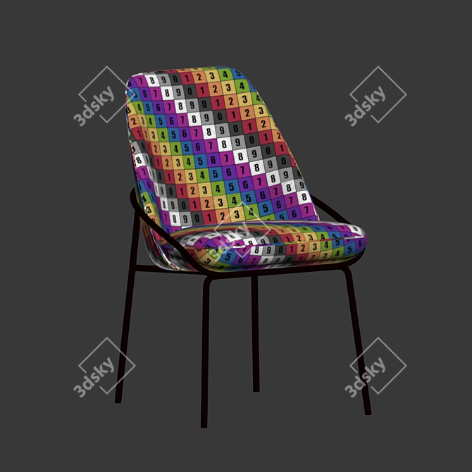 Elegant Jackie Velvet Dining Chair 3D model image 5