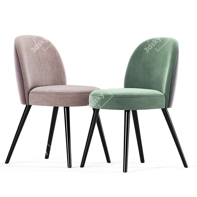 Elegant Round Dining Chair 3D model image 2