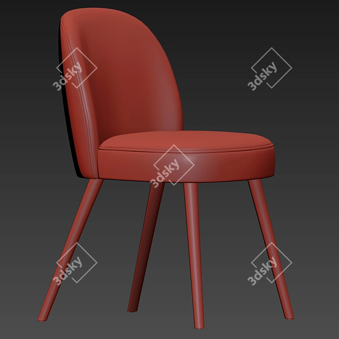 Elegant Round Dining Chair 3D model image 3