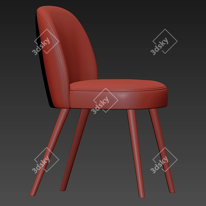 Elegant Round Dining Chair 3D model image 4