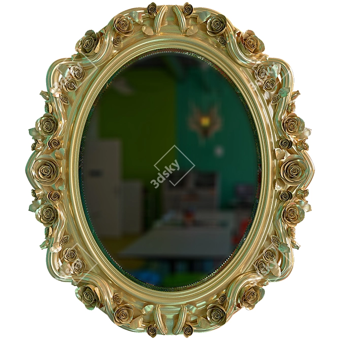 Elegant Reflection: Decorative Mirror 3D model image 1