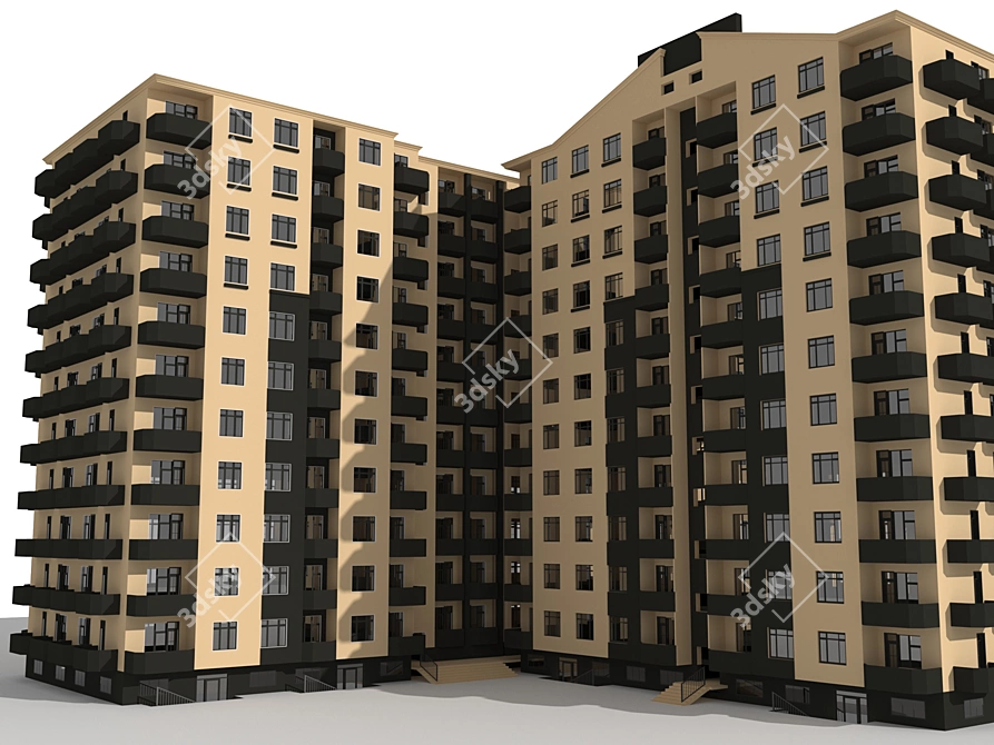 Modern High-Rise Residence 3D model image 1