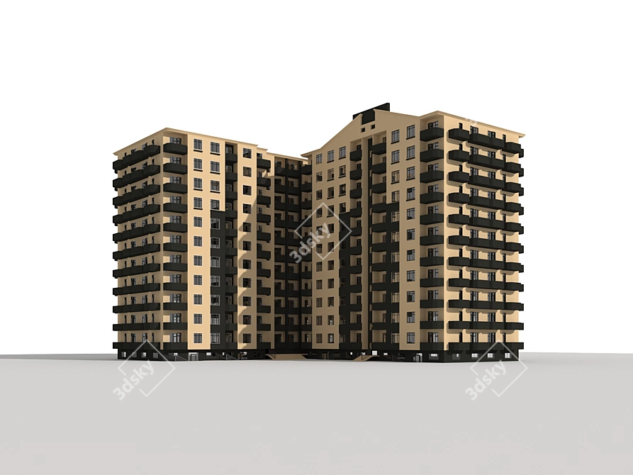 Modern High-Rise Residence 3D model image 5