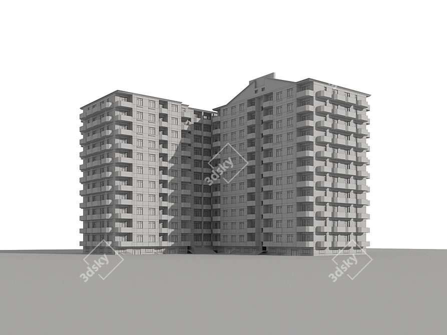 Modern High-Rise Residence 3D model image 9