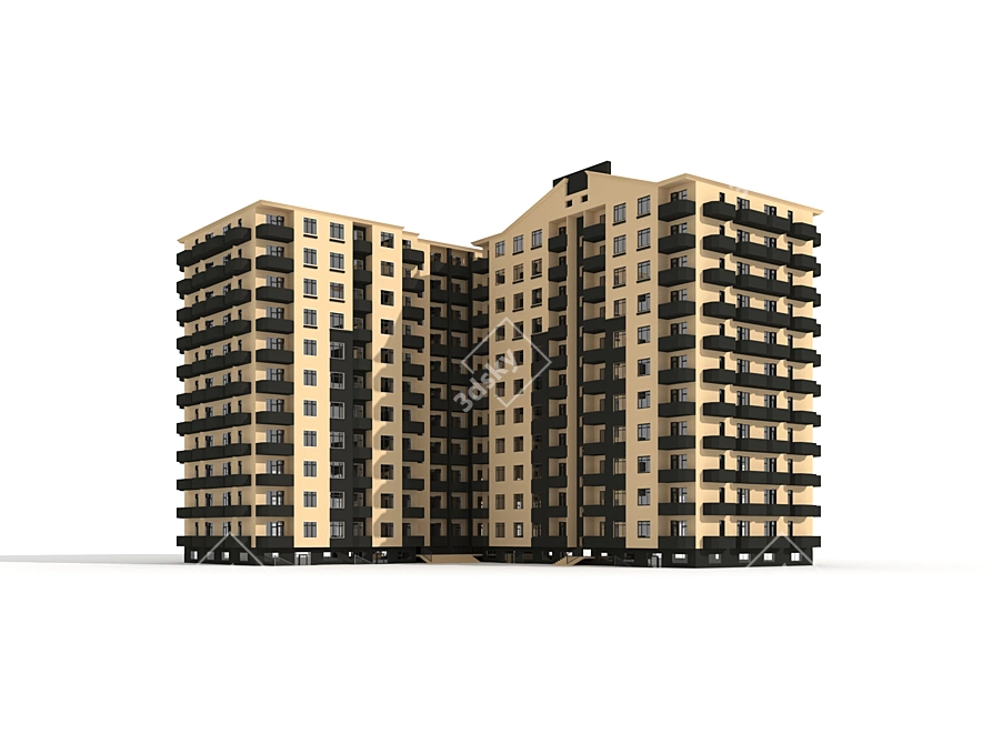 Modern High-Rise Residence 3D model image 10