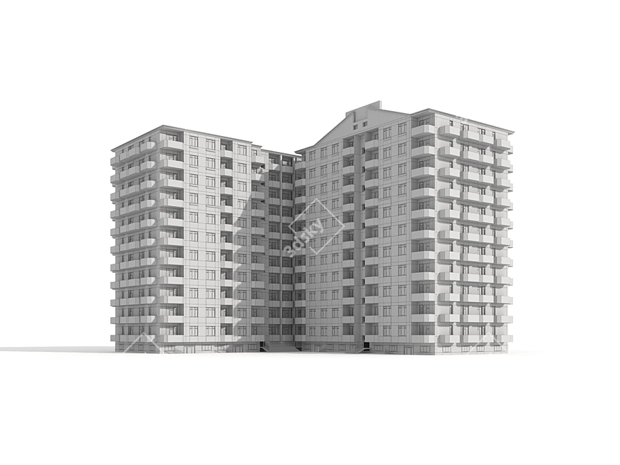 Modern High-Rise Residence 3D model image 12