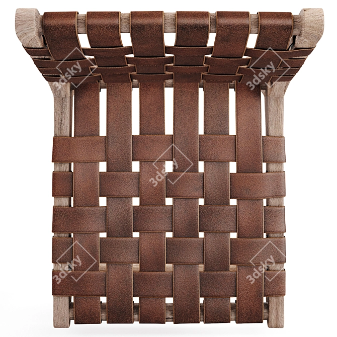 Elegant Teak Wood Chair 3D model image 4