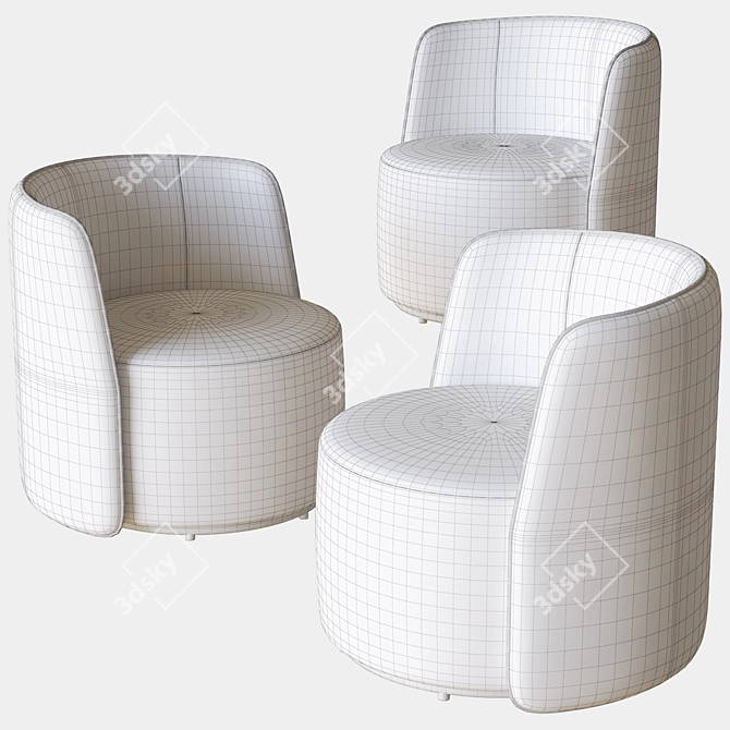 Chloe Swivel Armchair: Sleek Italian Design 3D model image 3