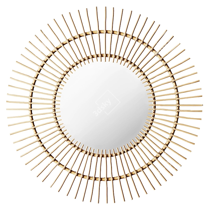 Rattan Mirror: La Redoute Nogu 3D model image 1