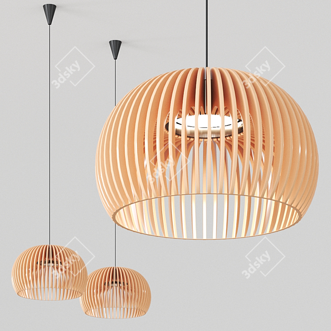 Sleek Atto 5000 Pendant by Secto 3D model image 1