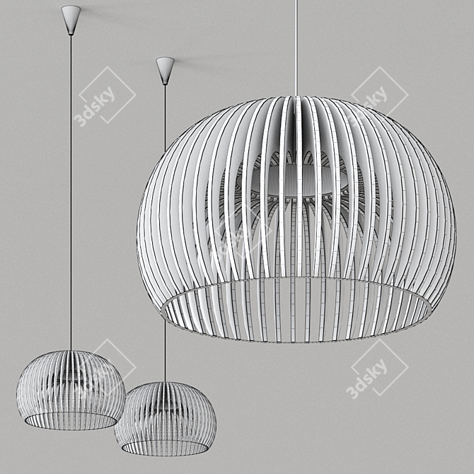 Sleek Atto 5000 Pendant by Secto 3D model image 2