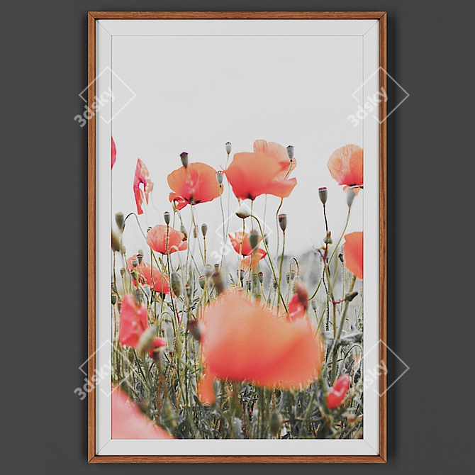 Wooden Framed Art Picture 3D model image 1