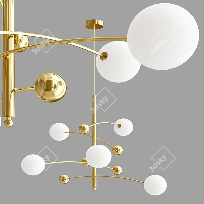 Globe Mobile 5-Light Brass Chandelier 3D model image 1