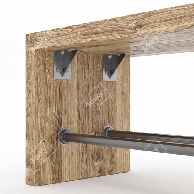 PBR Wooden Bench 3D model image 7
