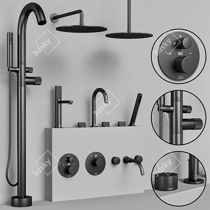 Franz Viegener Nerea Faucet Set: Elegant and Versatile 3D model image 4