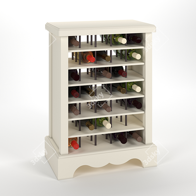 Provencal Wine Storage Cabinet 3D model image 1
