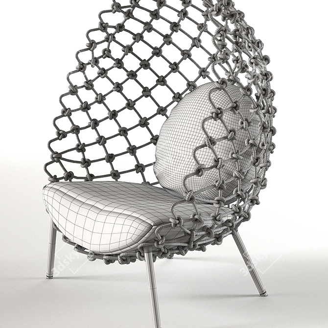 Dragnet Cocoon Lounge Chair 3D model image 4