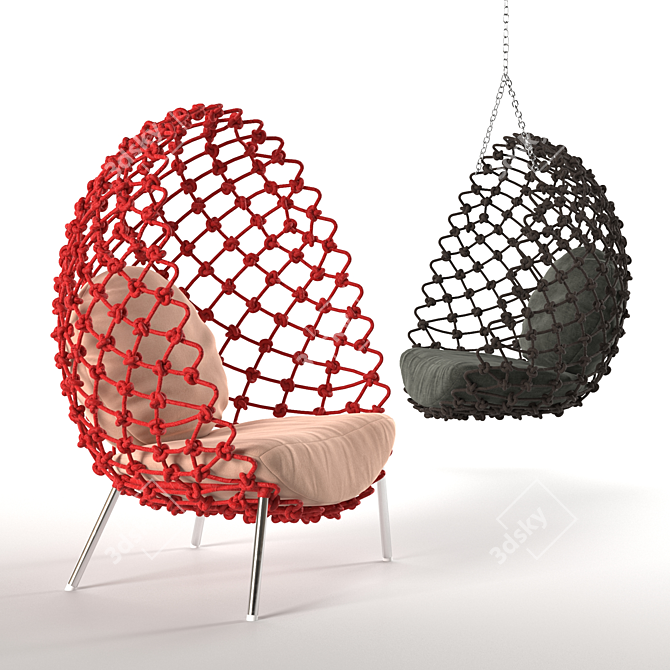 Dragnet Cocoon Lounge Chair 3D model image 6