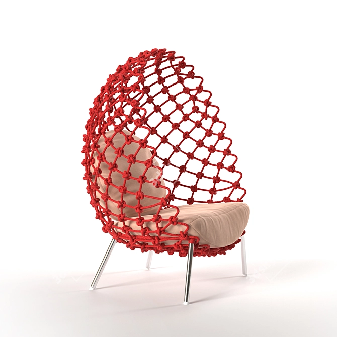 Dragnet Cocoon Lounge Chair 3D model image 10