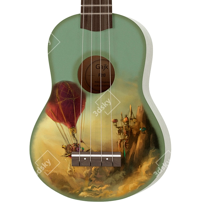 Colorful Ukulele: Musical Instrument 3D model image 4