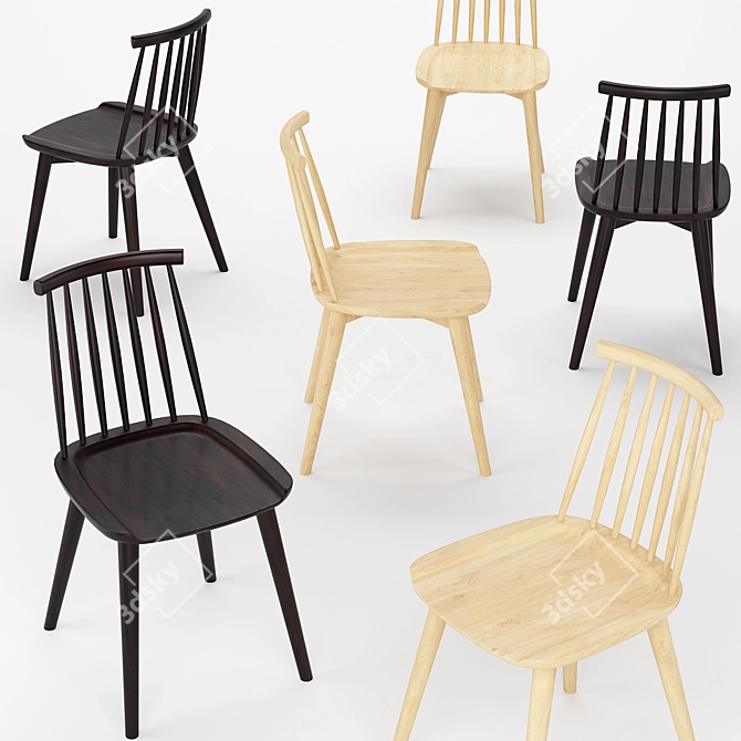 Windsor 02 Chair: Modern Design & Quality Craftsmanship 3D model image 4