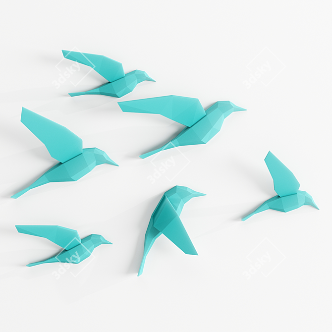 3D Papercraft Birds: DIY Wall Decor 3D model image 1