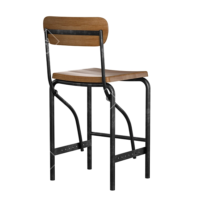 Industrial Loft Solene Bar Stool 3D model image 3