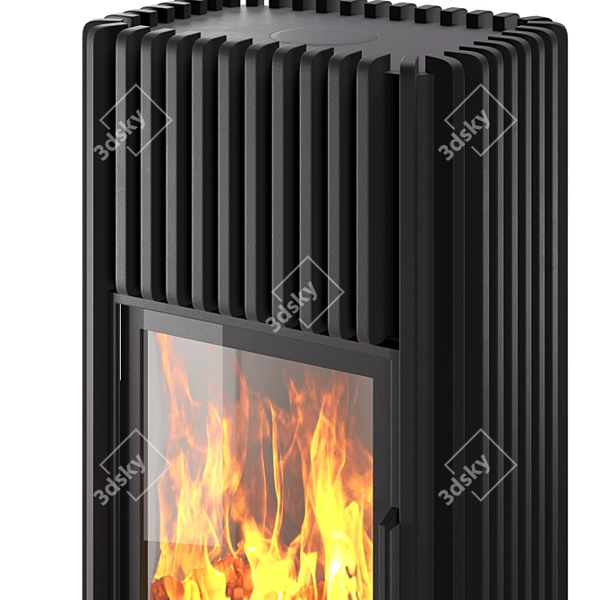 Austroflamm Ray Xtra: Stylish Cast Iron Fireplace 3D model image 3