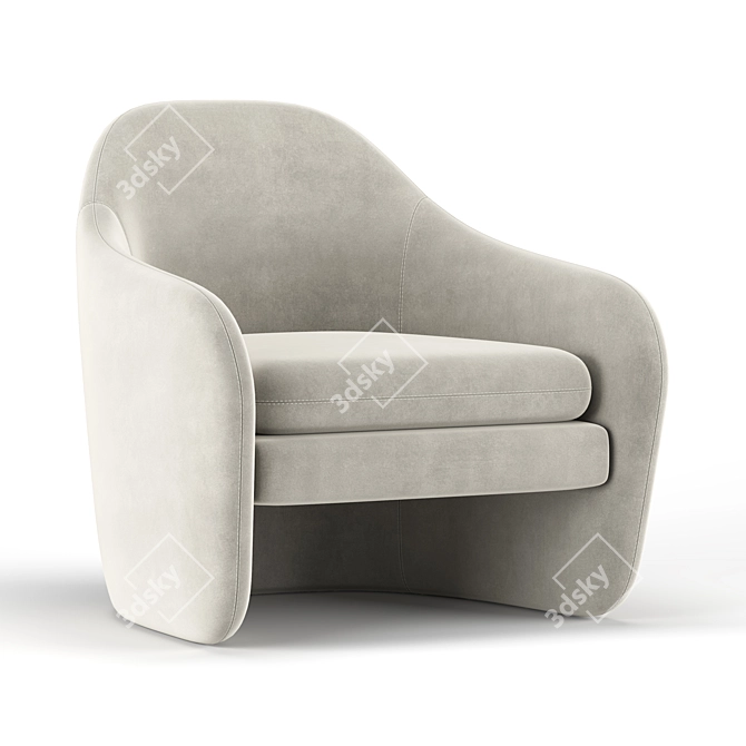 Elegant Pavia Lounge Chair 3D model image 3